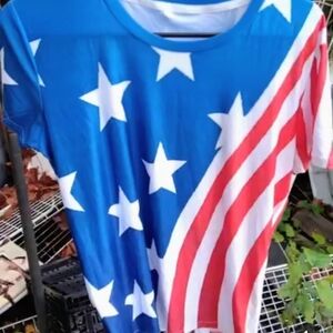 Patriotic Blue and Red Star T-Shirt
